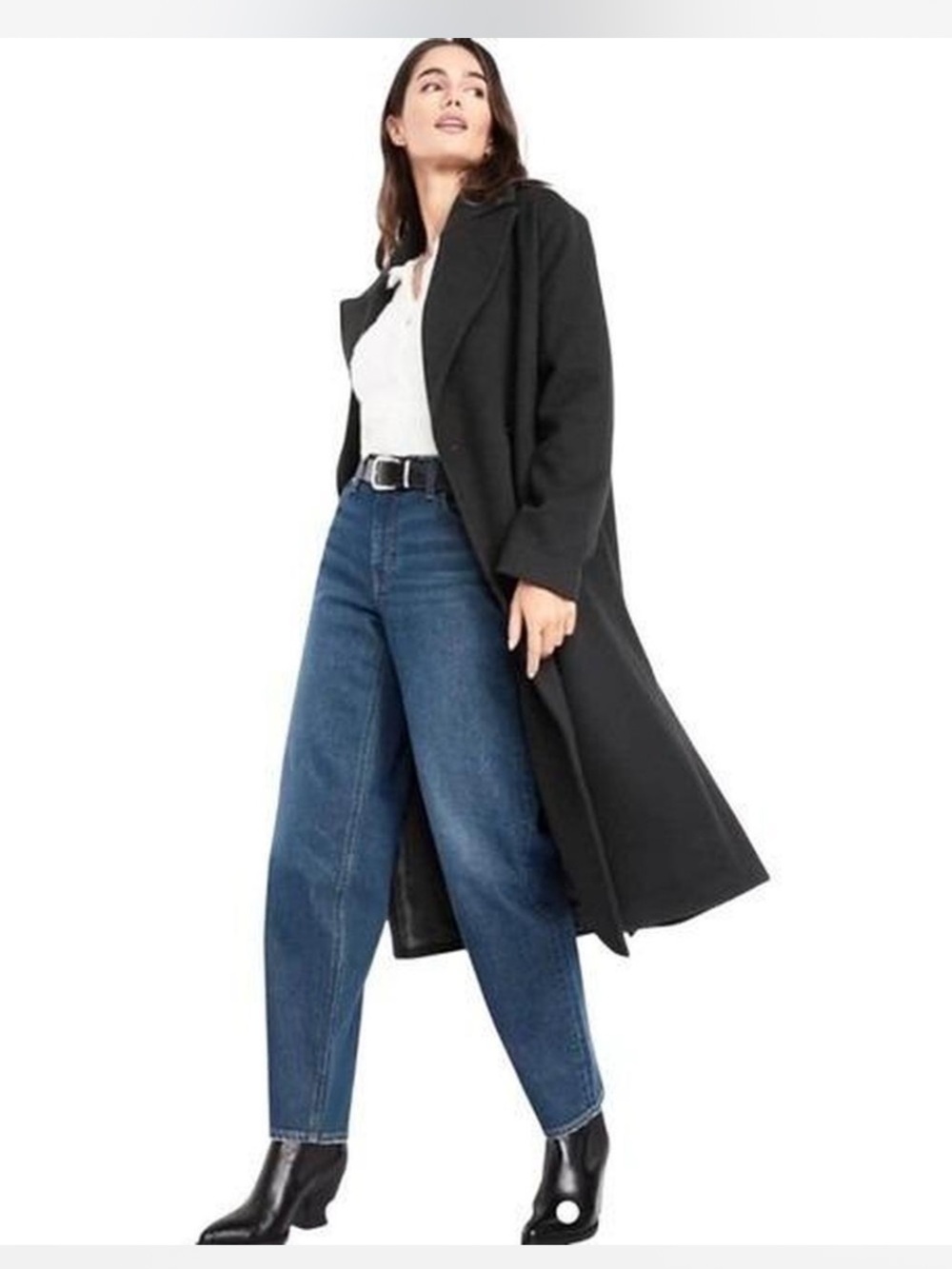 Old Navy Black Long Trench Coat